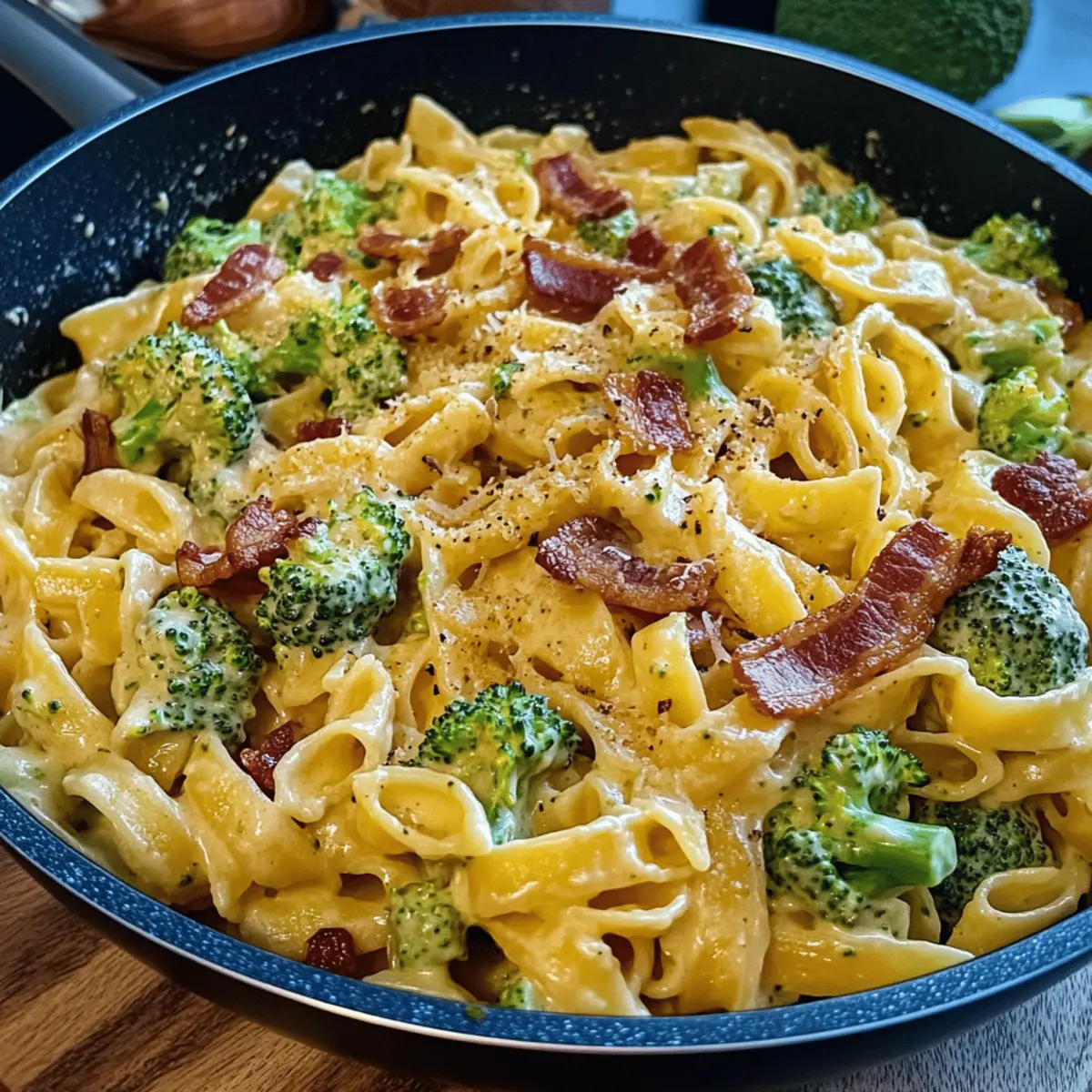 Cremige Pastafreude mit Brokkoli und Speck