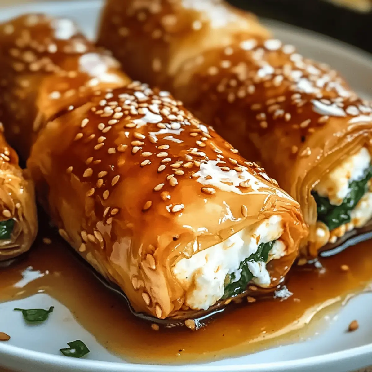 Gebackene Feta-Röllchen mit Chili-Honig für Feinschmecker