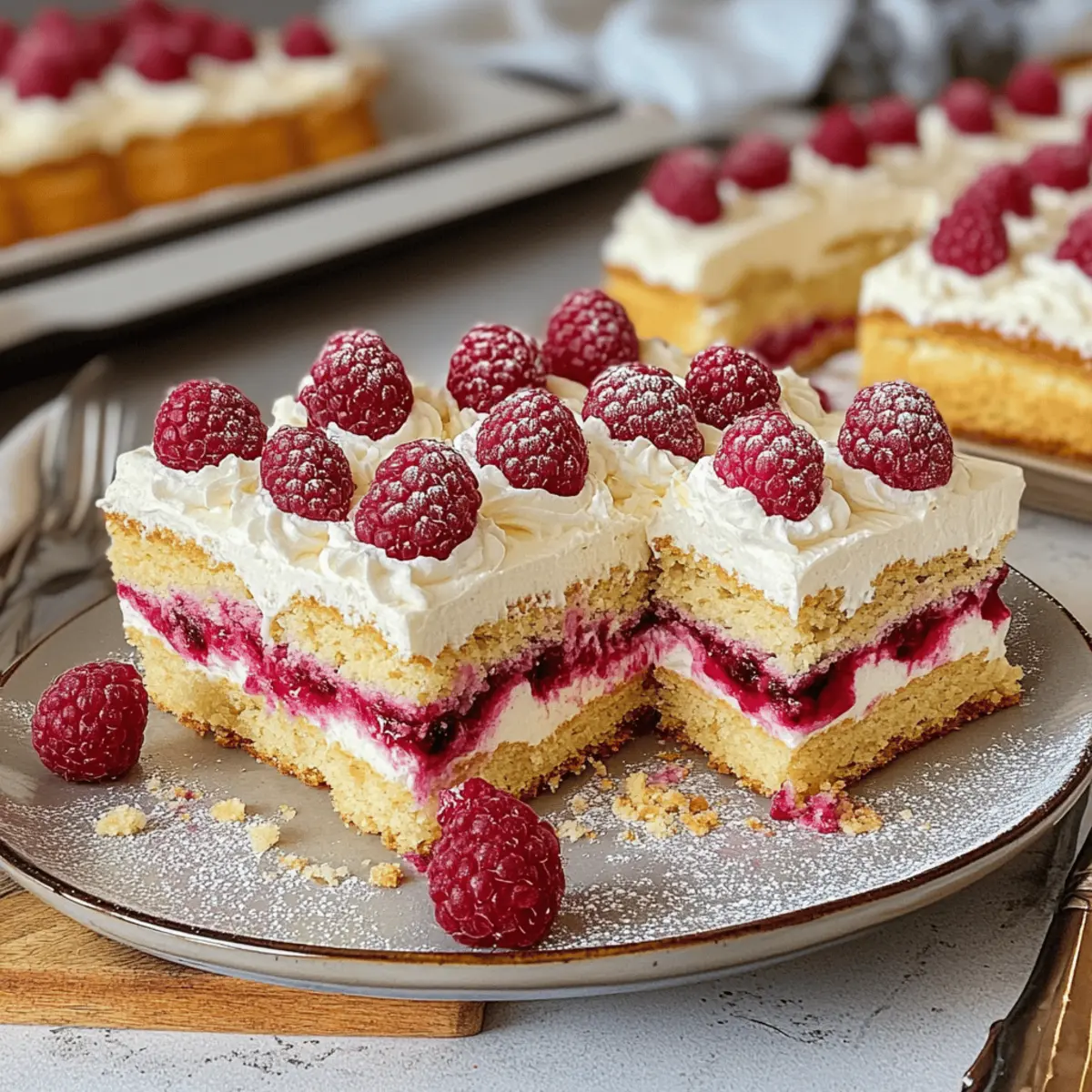 Butterkekskuchen mit Himbeeren und Pudding schnell genießen