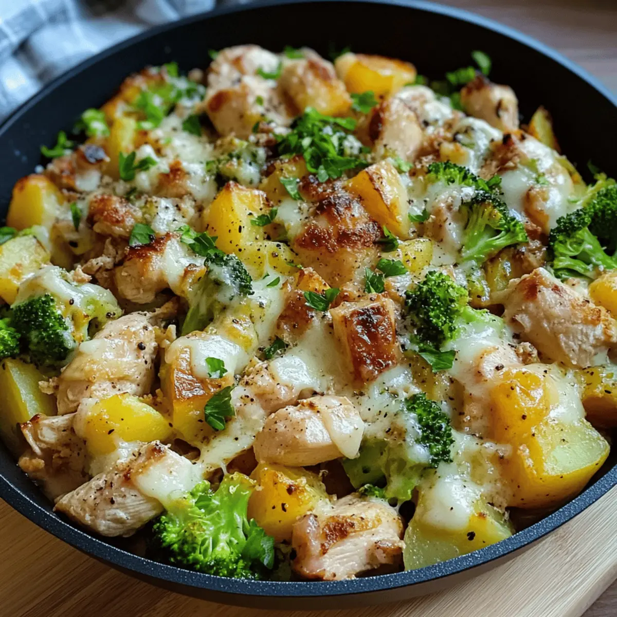 Kartoffel-Hähnchen-Pfanne mit Brokkoli für jede Familie