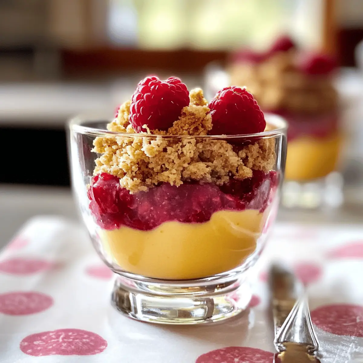 Zitronen-Himbeer-Crumble für fruchtigen Genuss