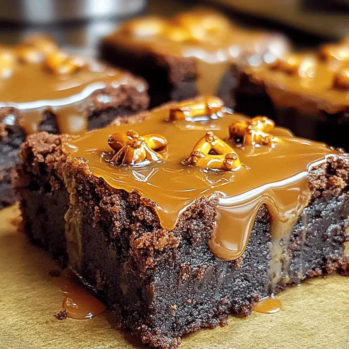 Karamell-Brezel-Brownies für süße Snacks