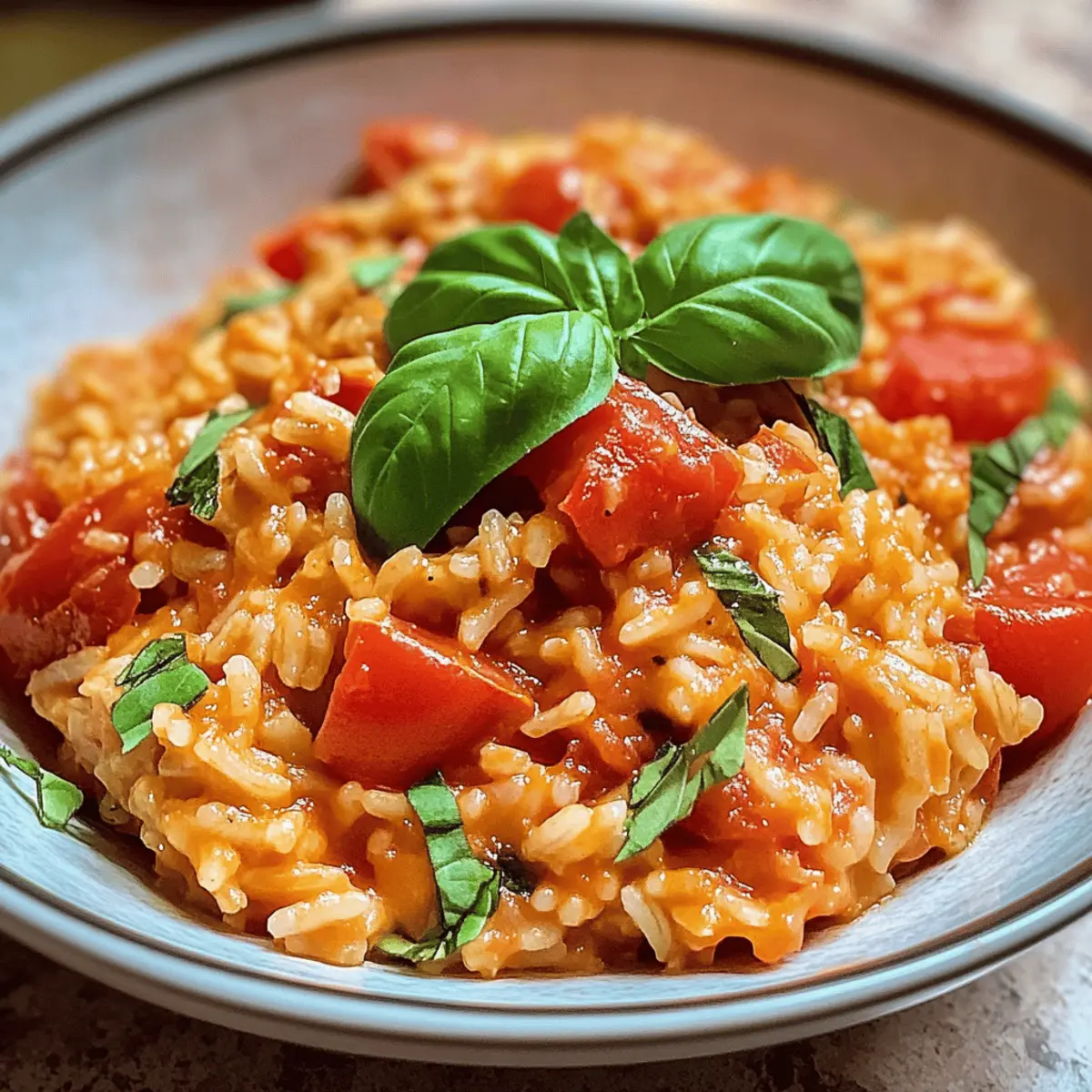 Griechischer Tomatenreis für schnelles Komfortessen