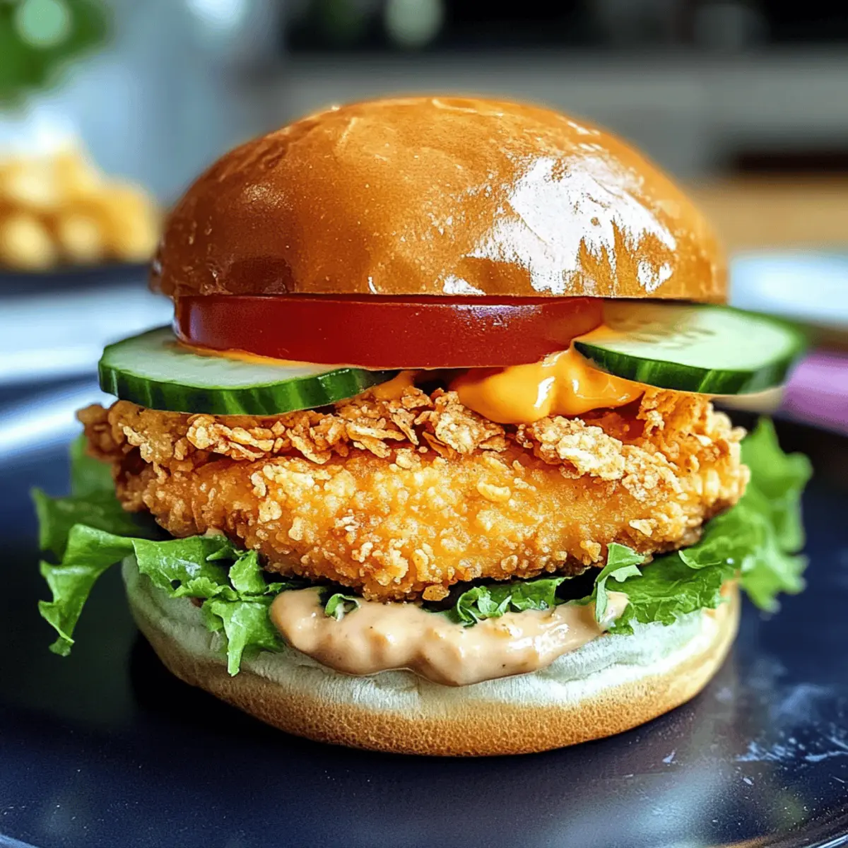 Crispy-Hühnchenburger mit Cornflakes Genuss