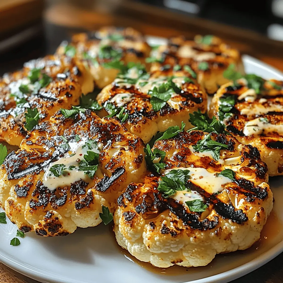 Scharfe Gegrillte Blumenkohlsteaks für jeden Grillabend