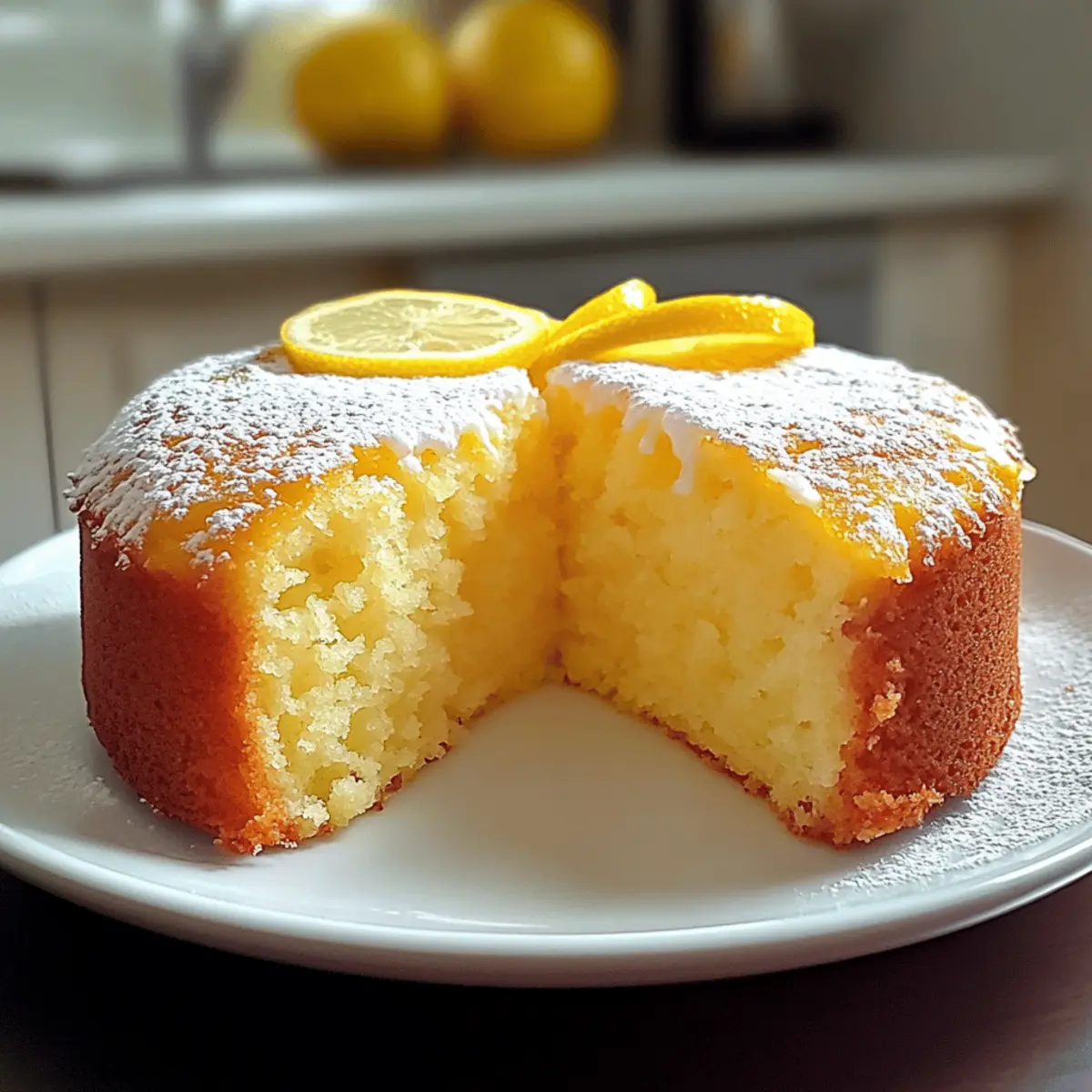 Zitronenkuchen mit Puderzucker ganz einfach selbst machen
