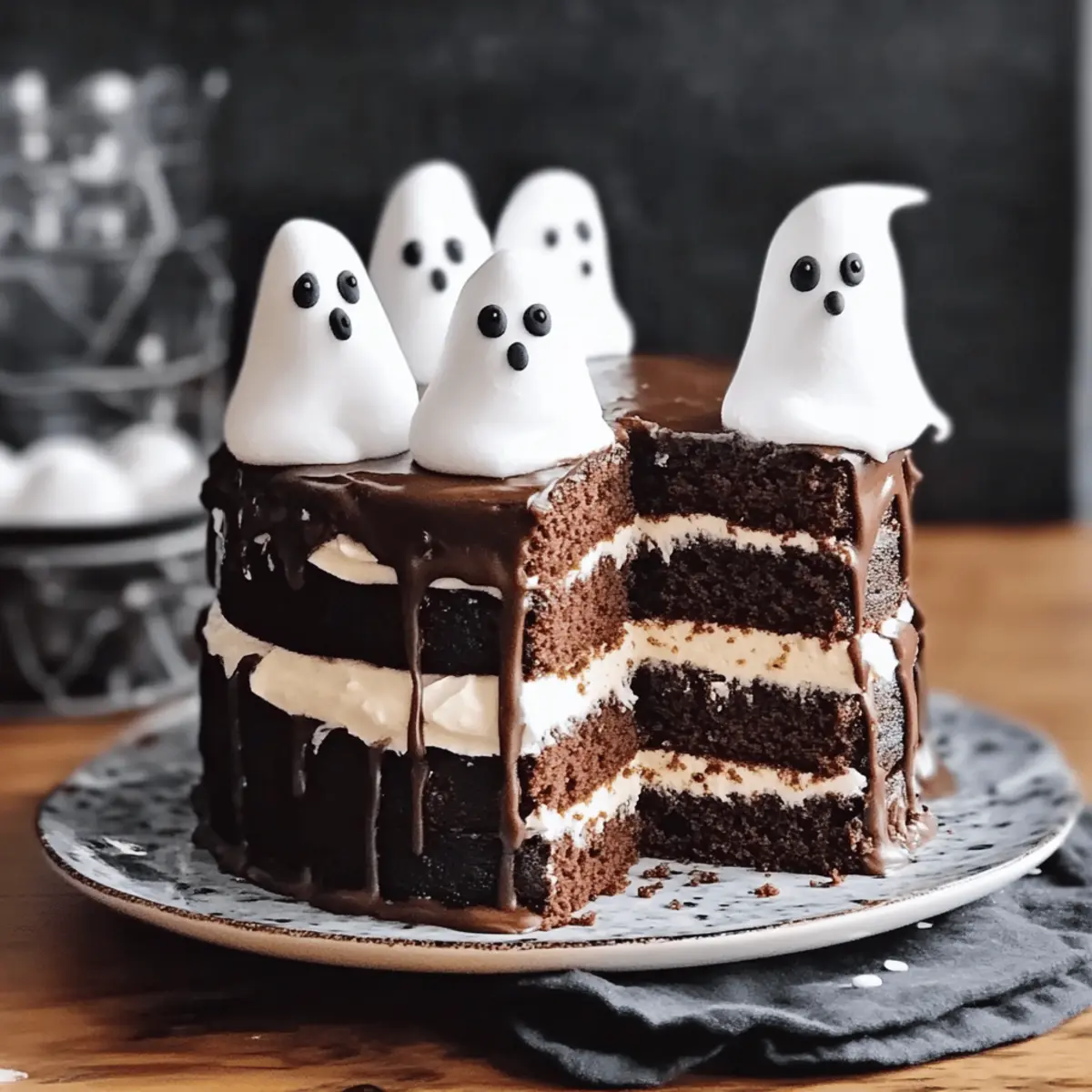Spooky Delicious Ghost Cake für Halloween selbstgemacht