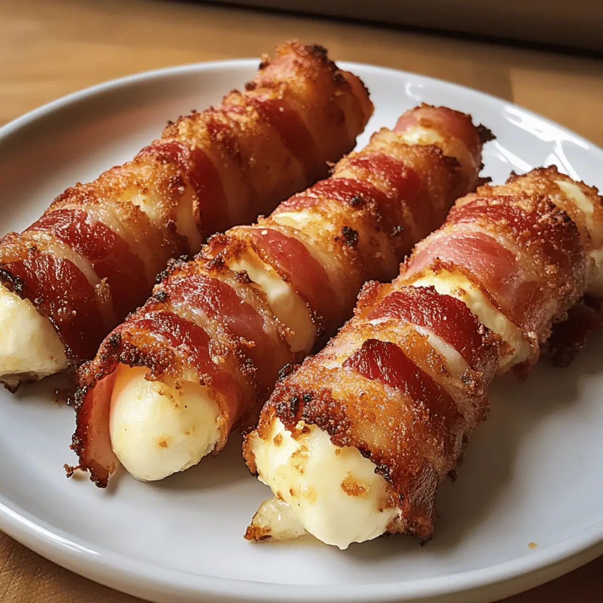 Bacon-umwickelte Mozzarella-Sticks für jeden Snack-Liebhaber