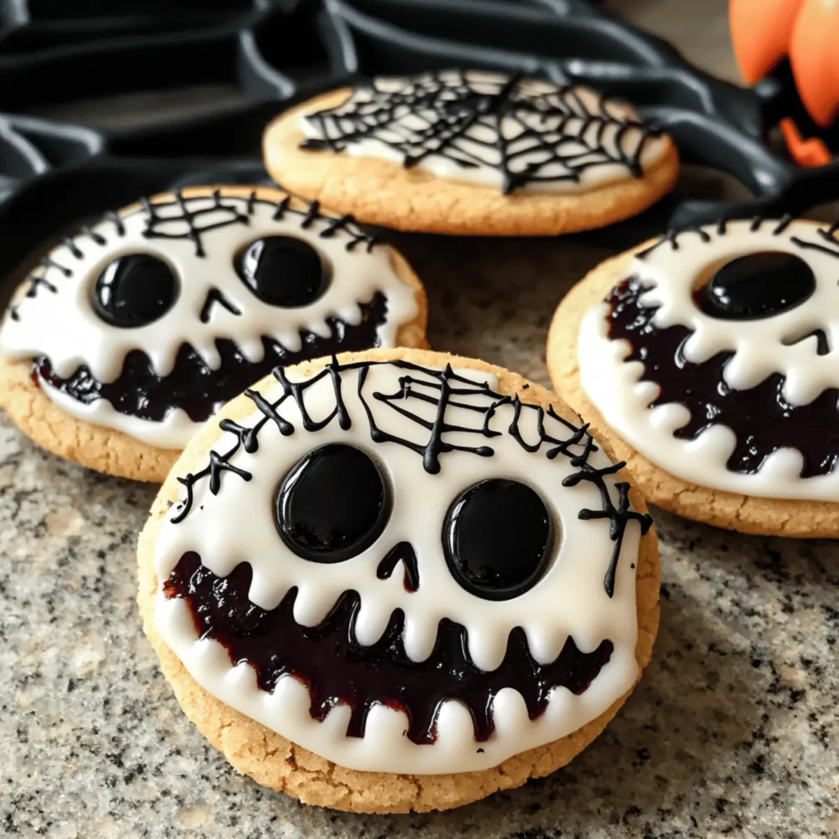 Einfache Jack Skellington Kekse für Halloween Spaß