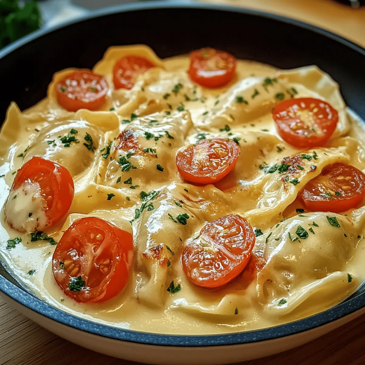 Cremige Maultaschen mit herzhafter Käsesoße