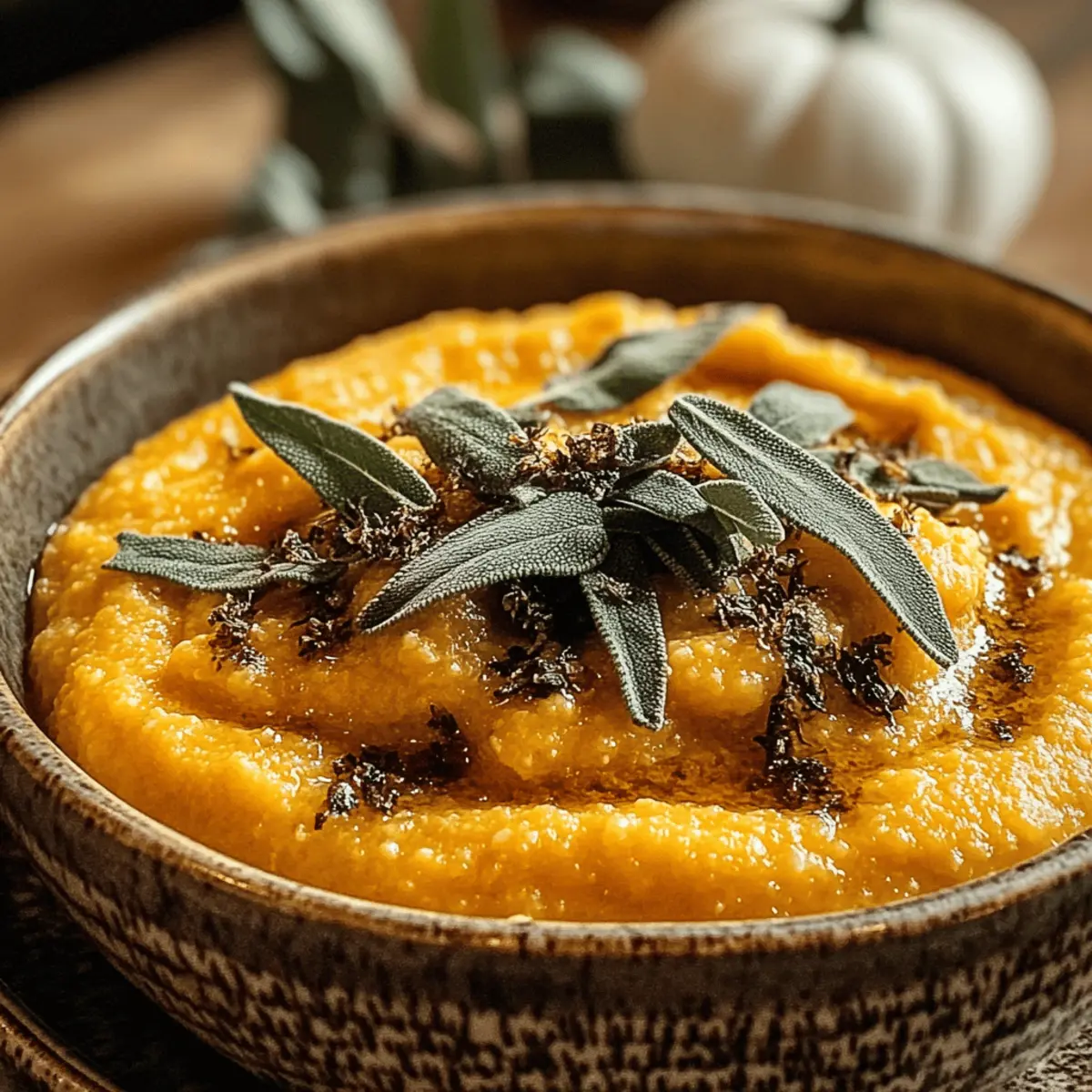Kürbis-Polenta mit Salbeibutter ganz einfach zubereiten