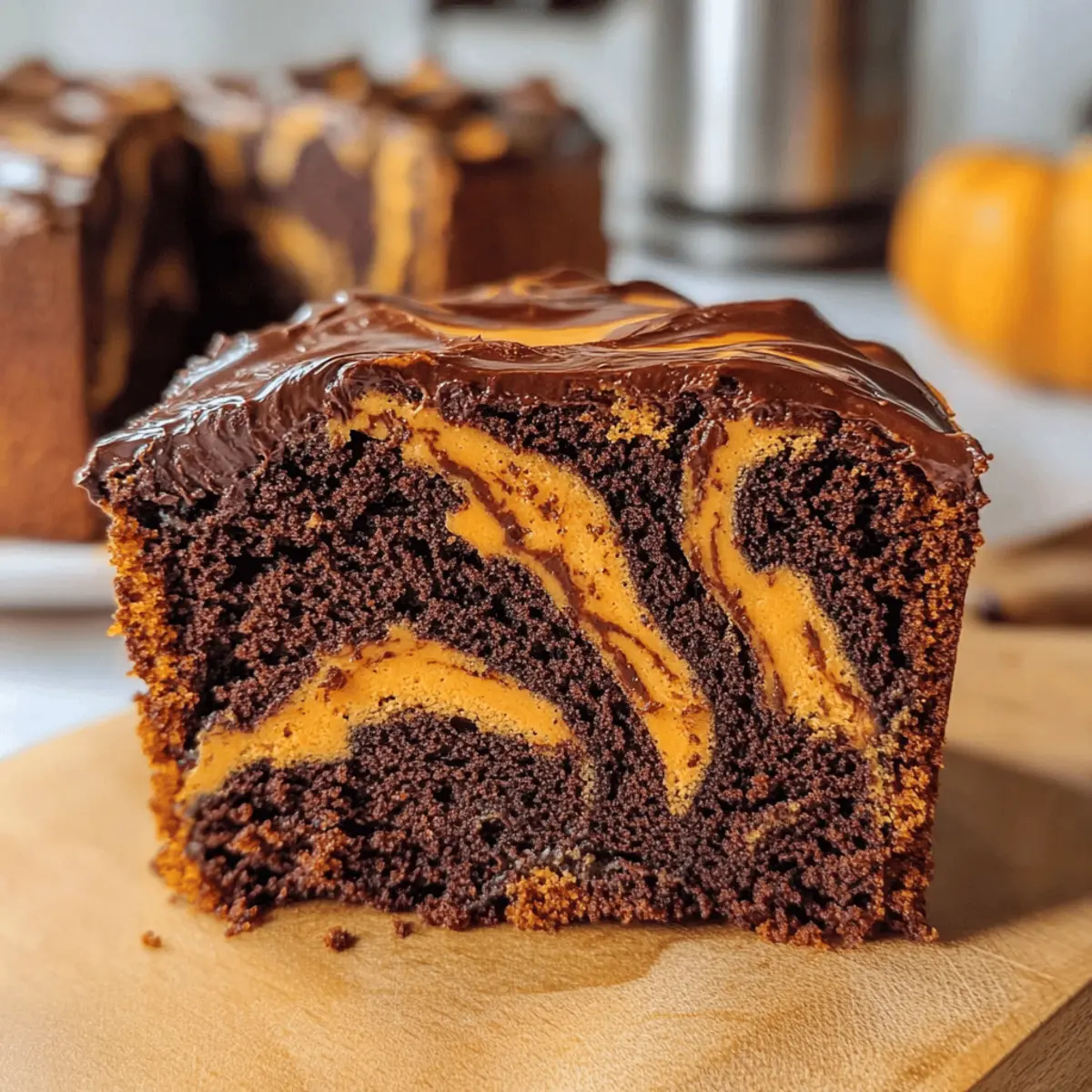 Veganer Kürbis Marmor Kuchen für herbstliche Genussmomente