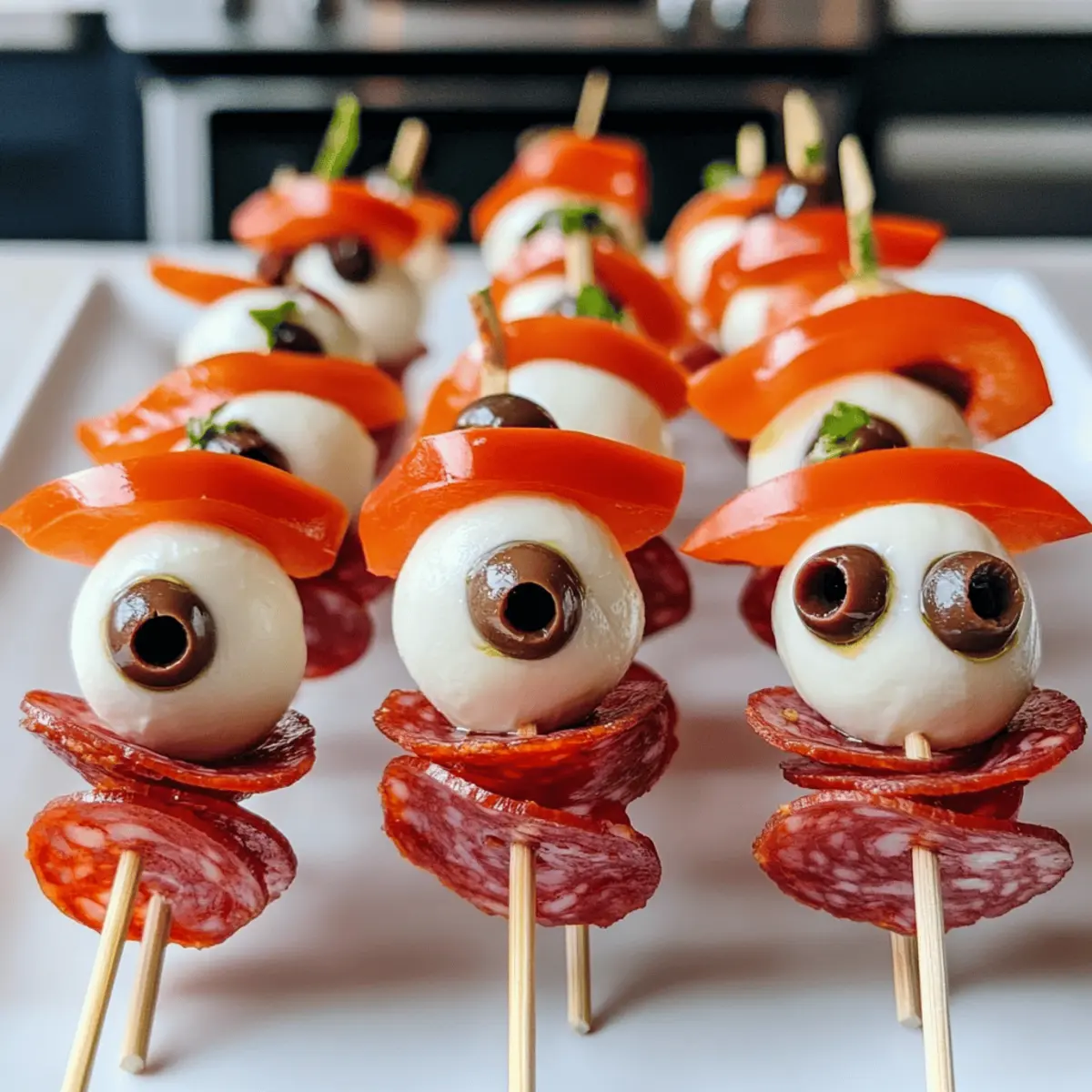 Spießige Salami-Augen für deine Halloween-Party