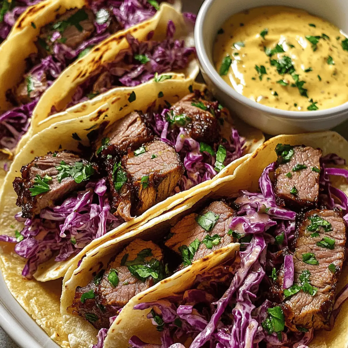 Rinderrouladen Tacos mit Rotkohl Slaw für Genießer