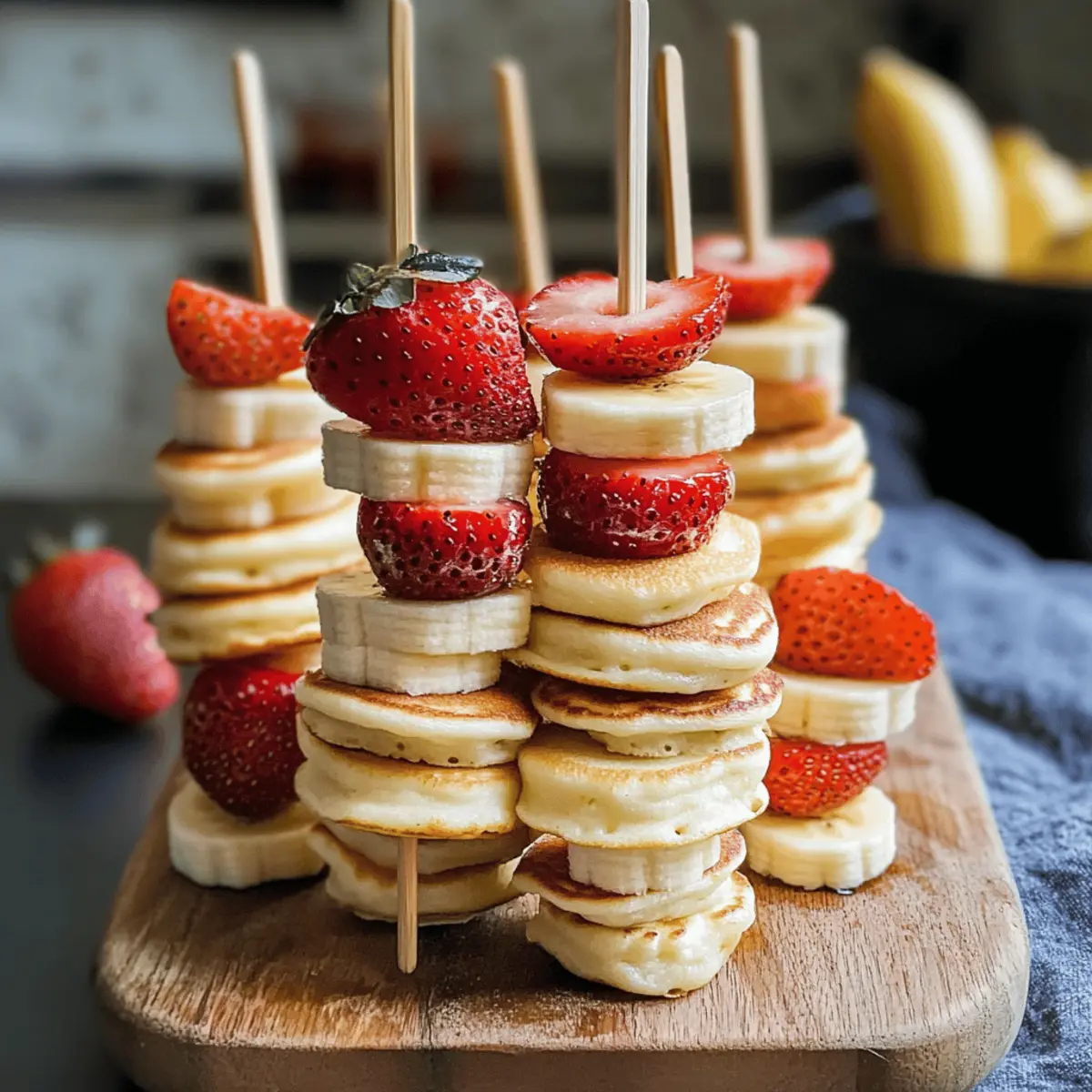 Erdbeer-Bananen-Pfannkuchen-Spieße: Fruchtiger Genuss für alle