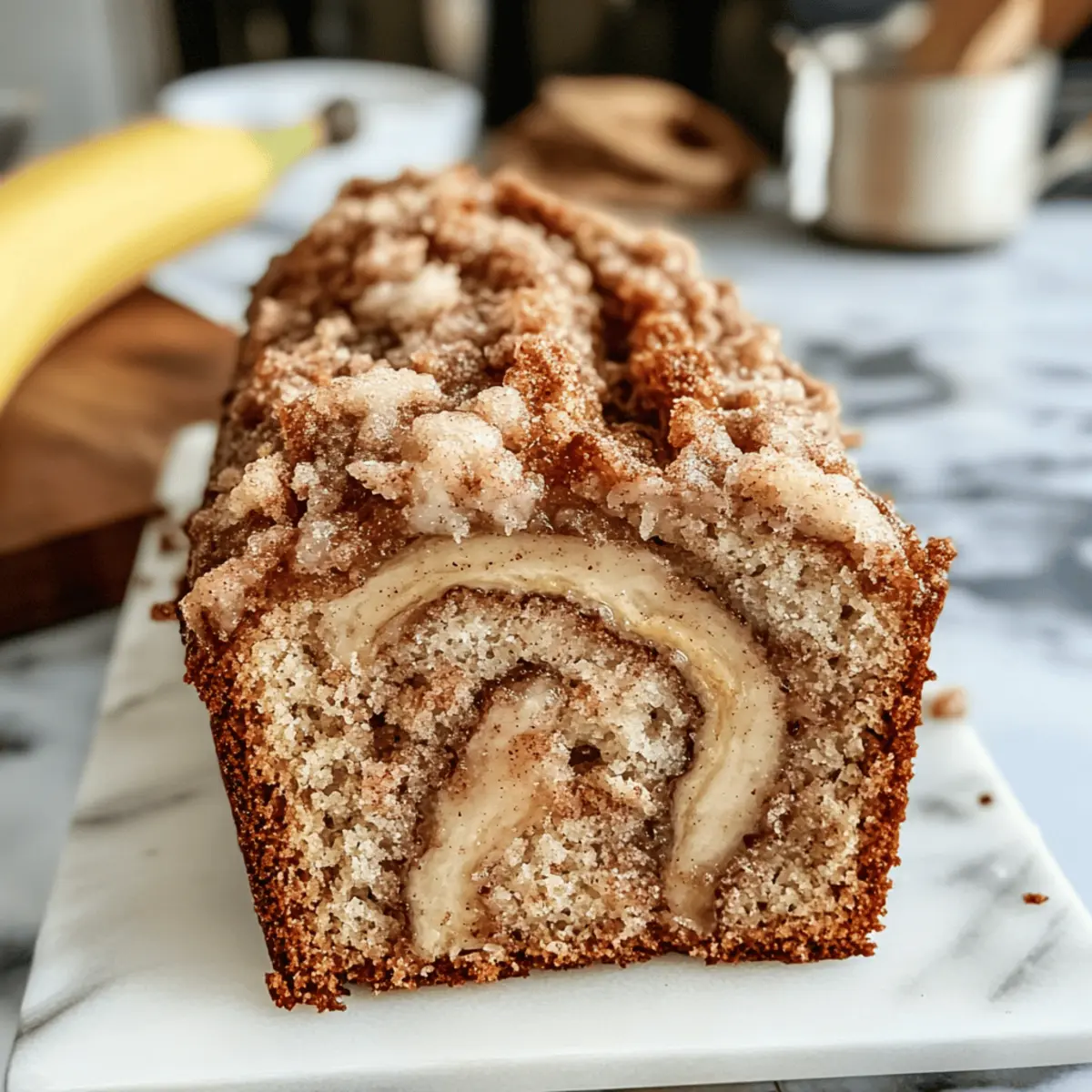 Veganes Zimt-Strudel-Bananenbrot mit Streuseln genießen