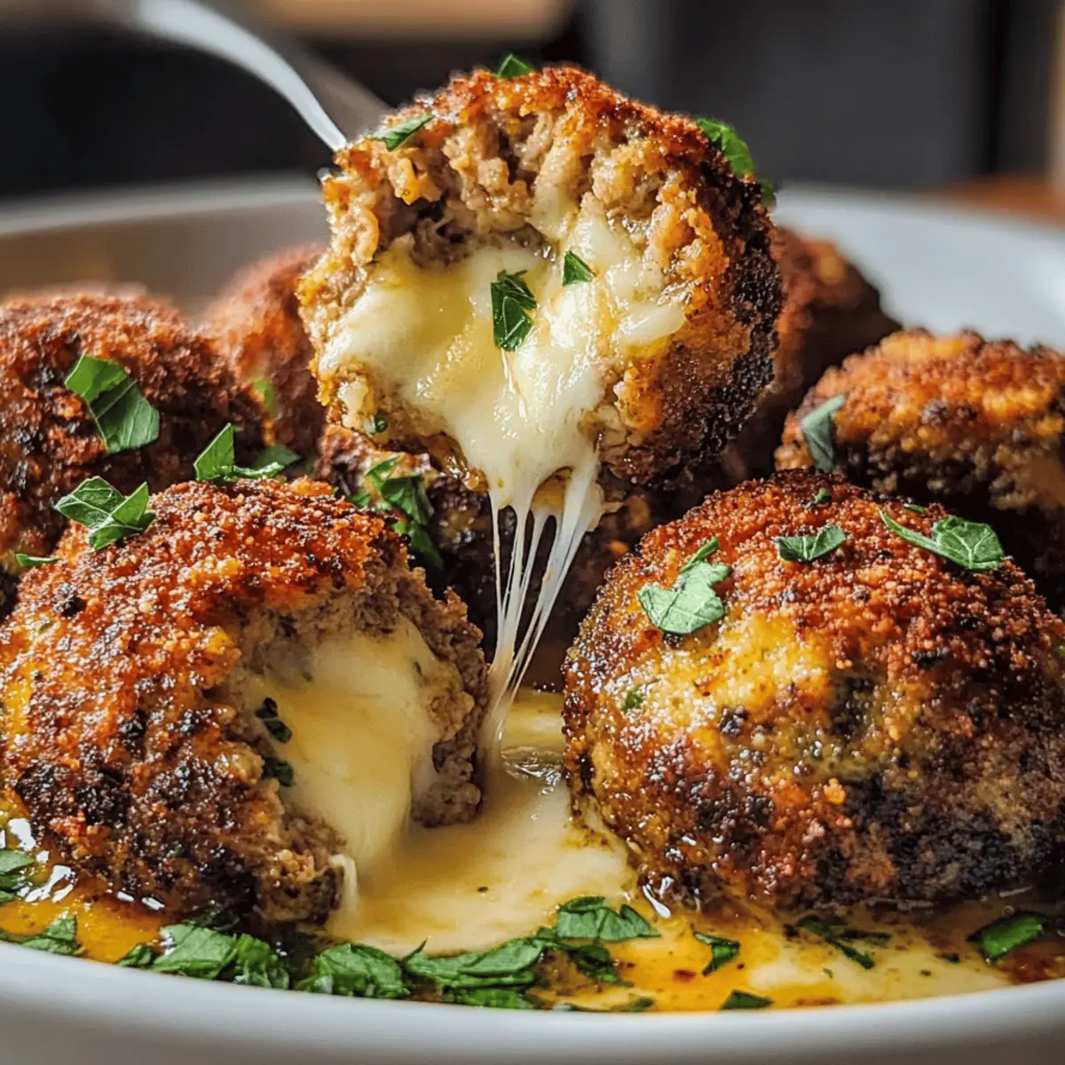 Frikadellen Käsekruste mediterran gefüllt lecker genießen