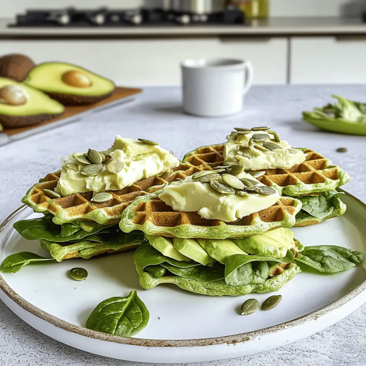 Mini-Waffel-Sandwich mit Spinat für jeden Anlass