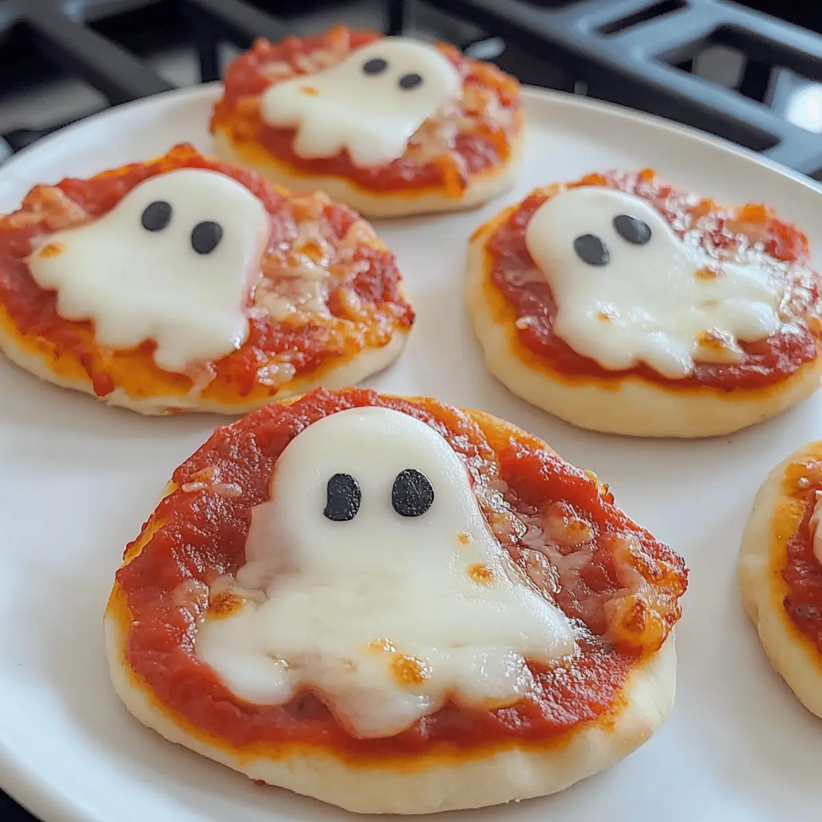 Spuktakuläre Mini-Geisterpizzen für Halloween Spaß