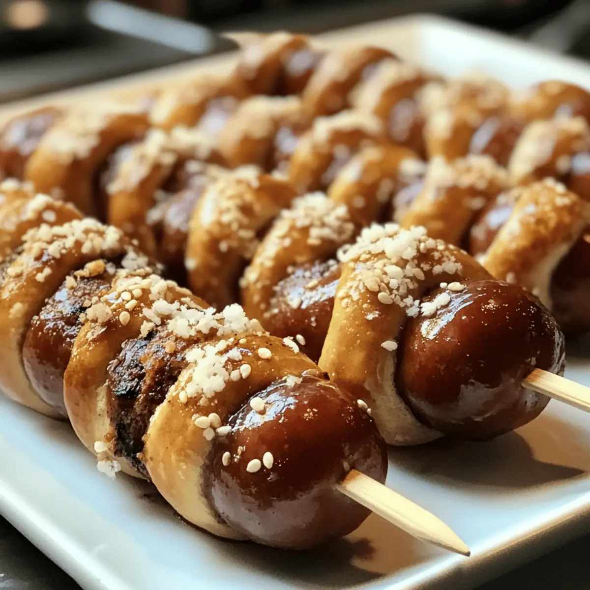 Bratwurst-Laugen-Spieße: Der perfekte Grillgenuss