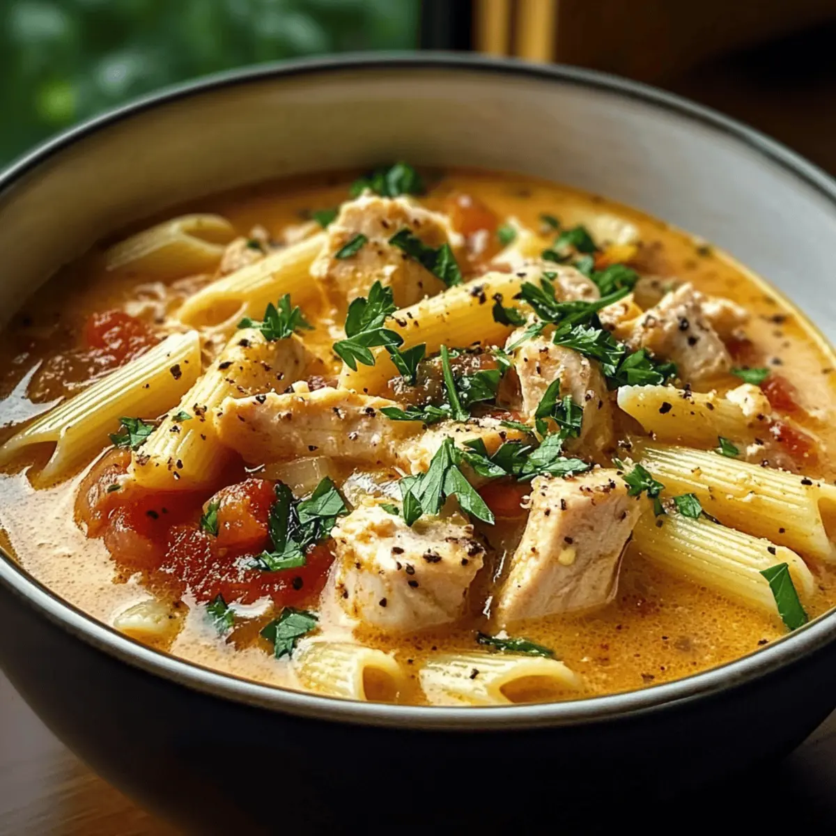 Cajun Hühner Pastasuppe für gemütliche Abende