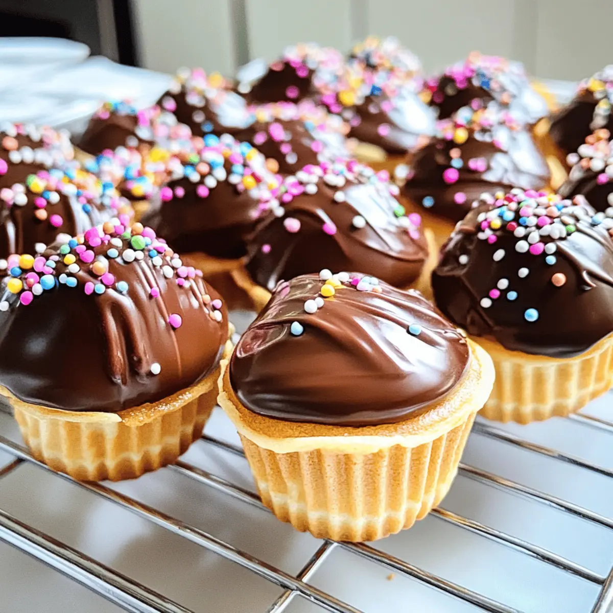 Schnelle Mini Kuchen im Waffelbecher für Kinder