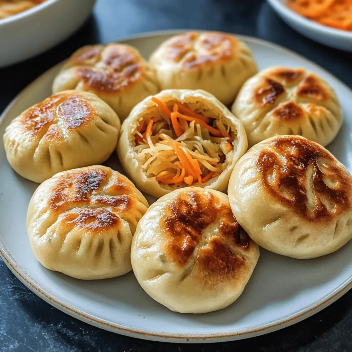 Pfannen-gebratener Kohl und Nudelbrötchen