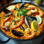 Spanische Paella Meeresfrüchte Ofen