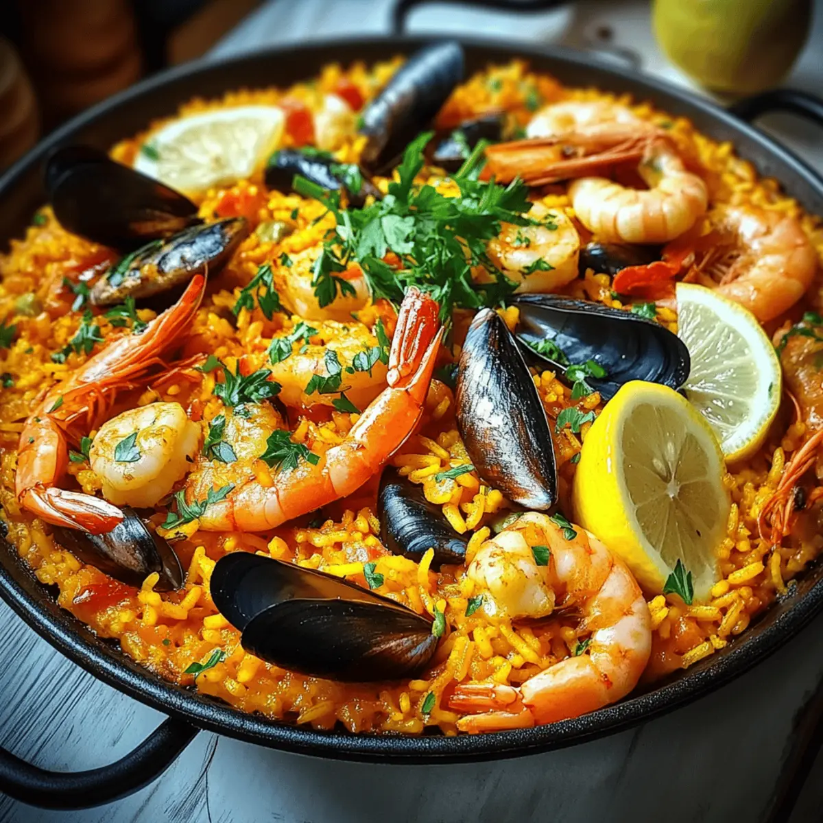 Spanische Paella Meeresfrüchte Ofen für Genussmomente