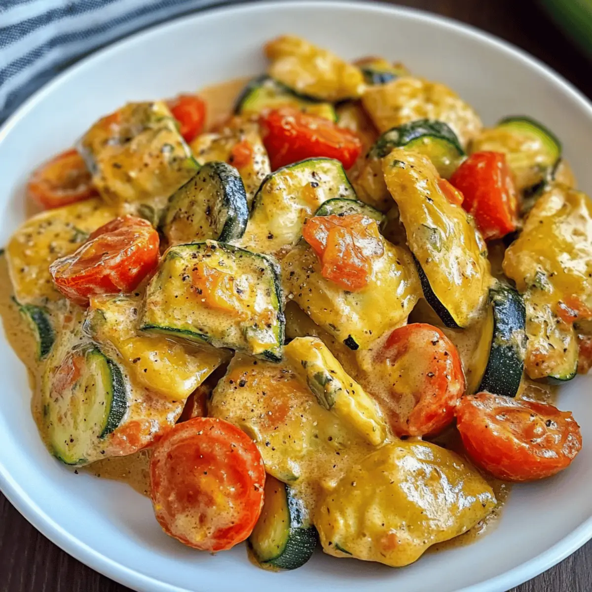 Cremige Maultaschenpfanne mit Zucchini und Tomaten