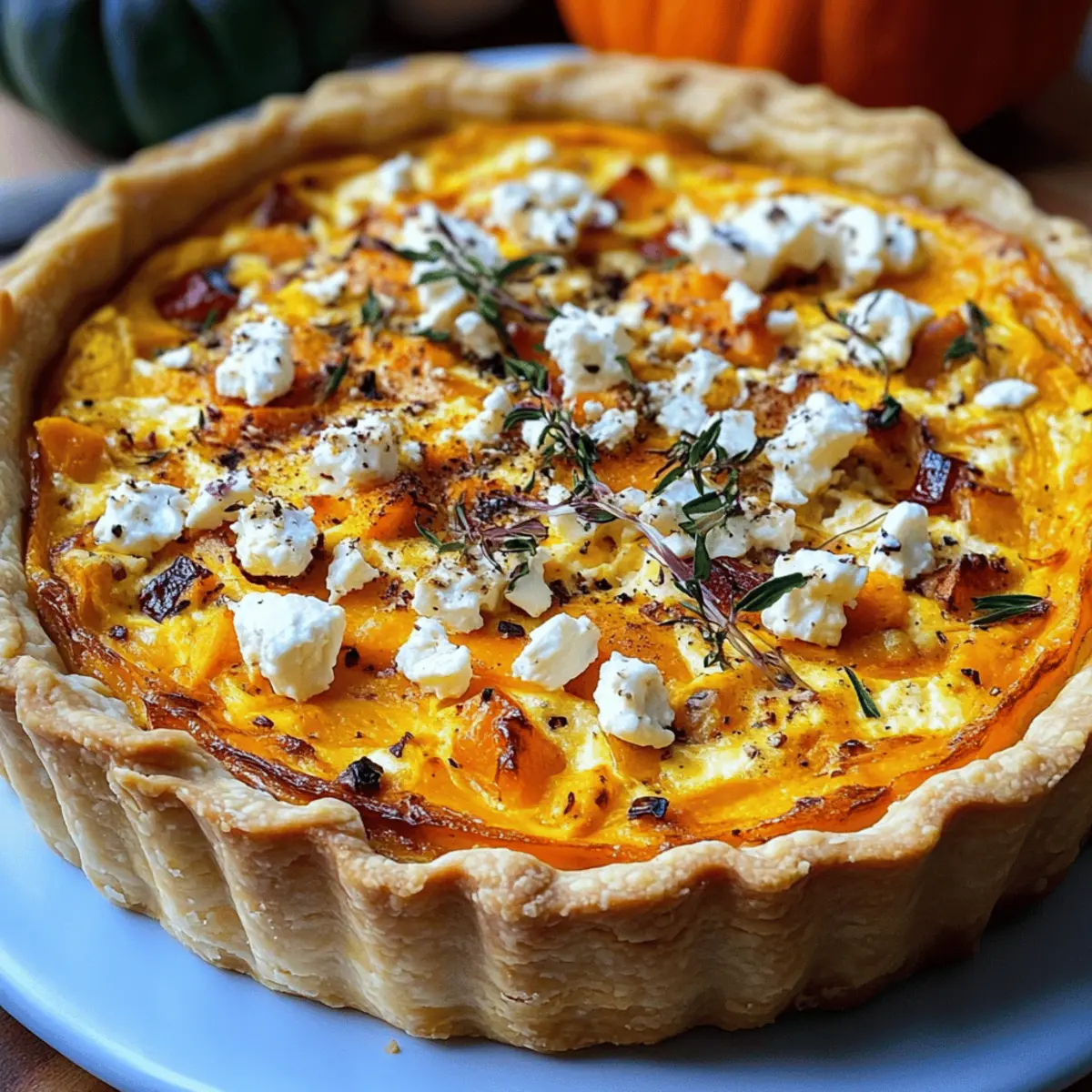 Kürbisquiche mit Feta – Herbstlicher Genuss für Zuhause