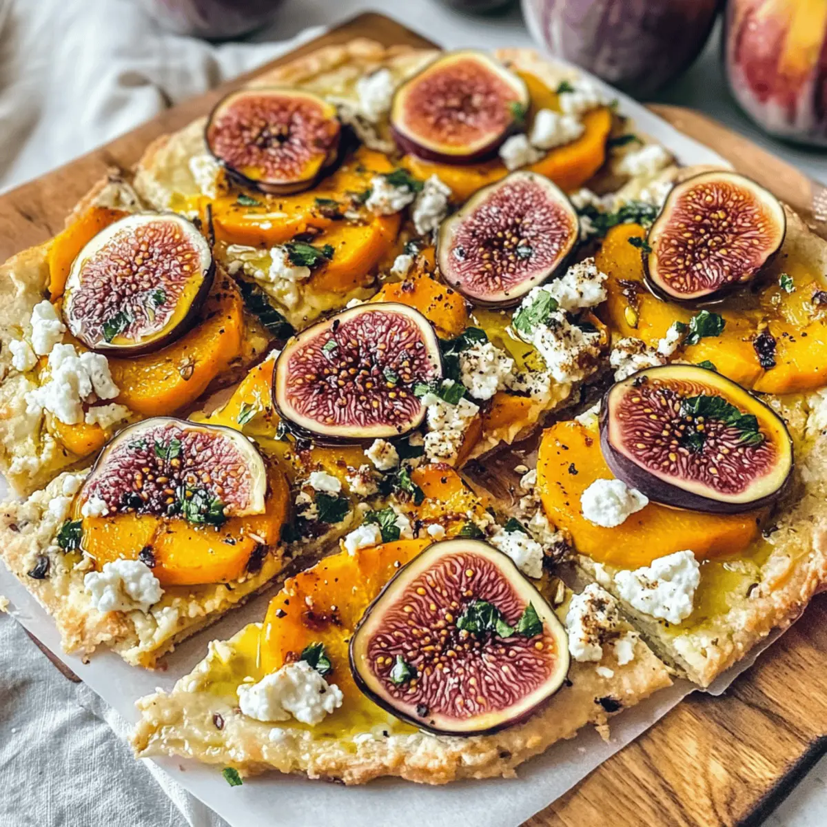 Veganer Flammkuchen mit Kürbis und Feigen