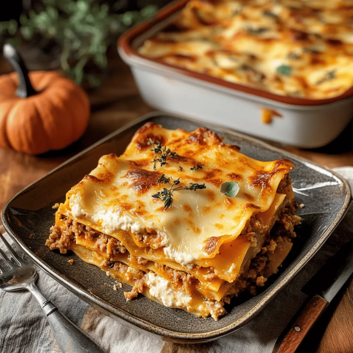 Kürbislasagne mit Hackfleisch für herbstliche Abende