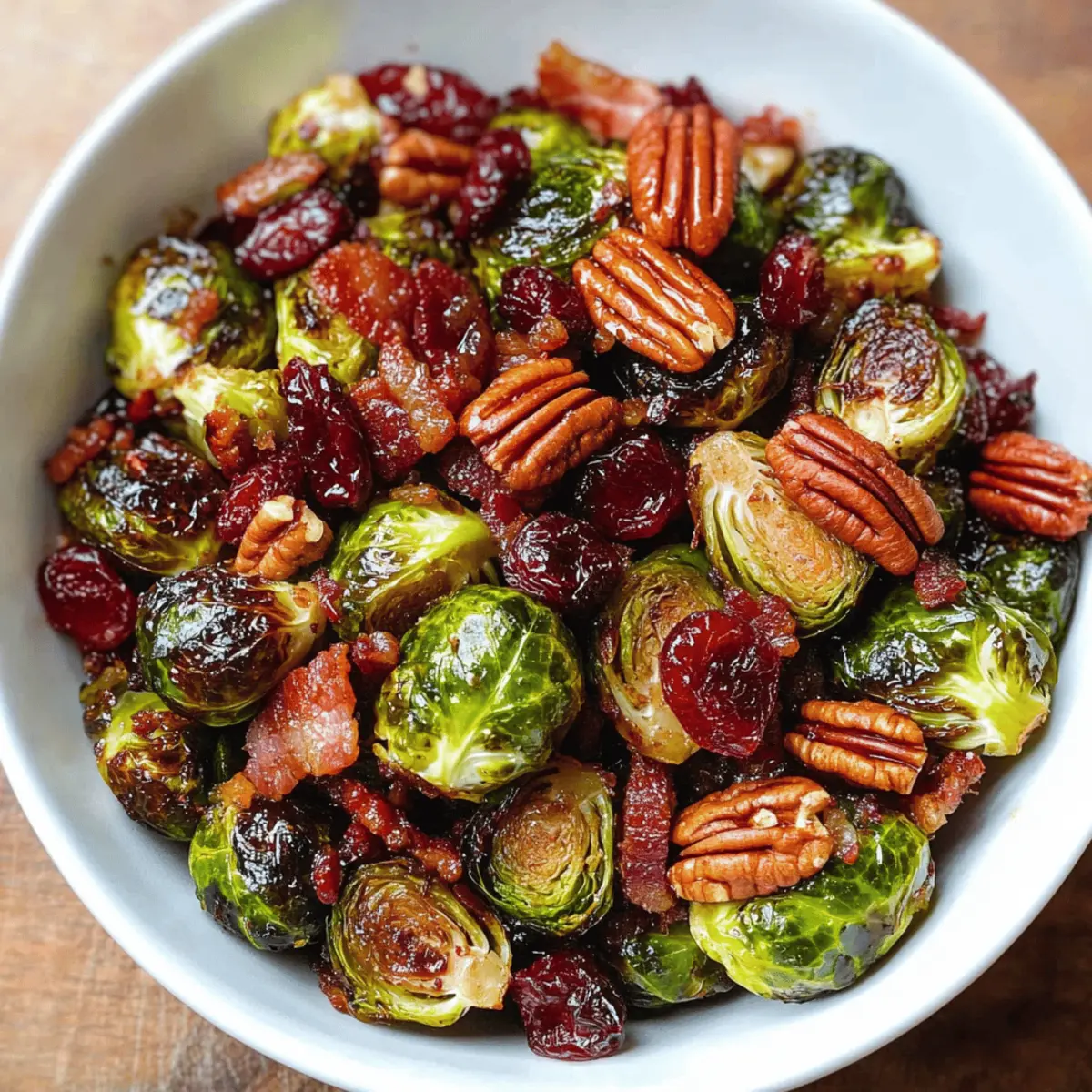 Rosenkohl mit Speck, Pekanüssen und Preiselbeeren