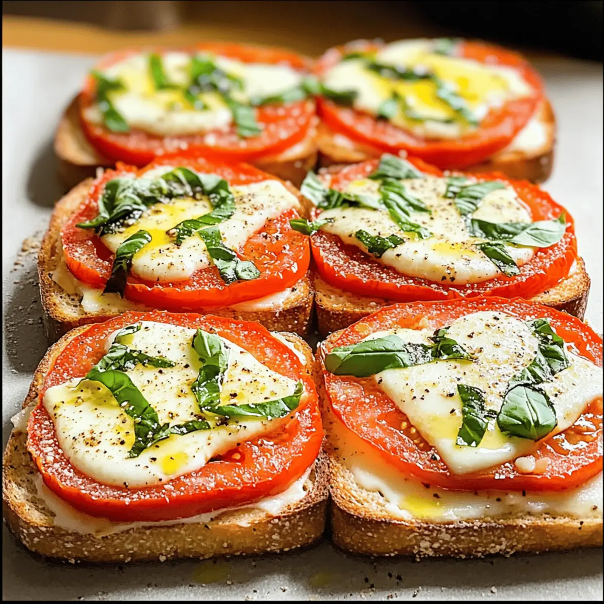 Tomaten-Mozzarella-Toast mit frischen Zutaten