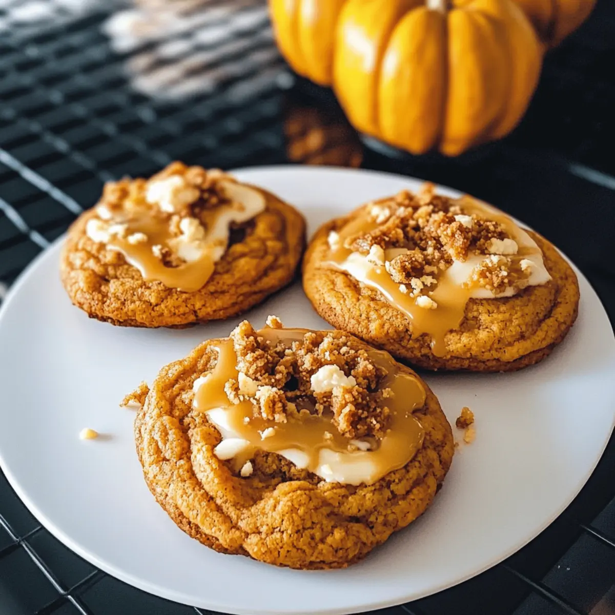 Kürbis Kekse mit Karamell und Streuseln Rezept