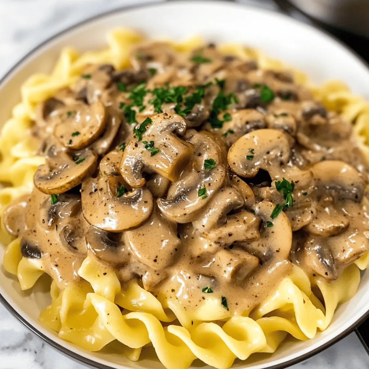 Schneller Pilz-Stroganoff in 30 Minuten