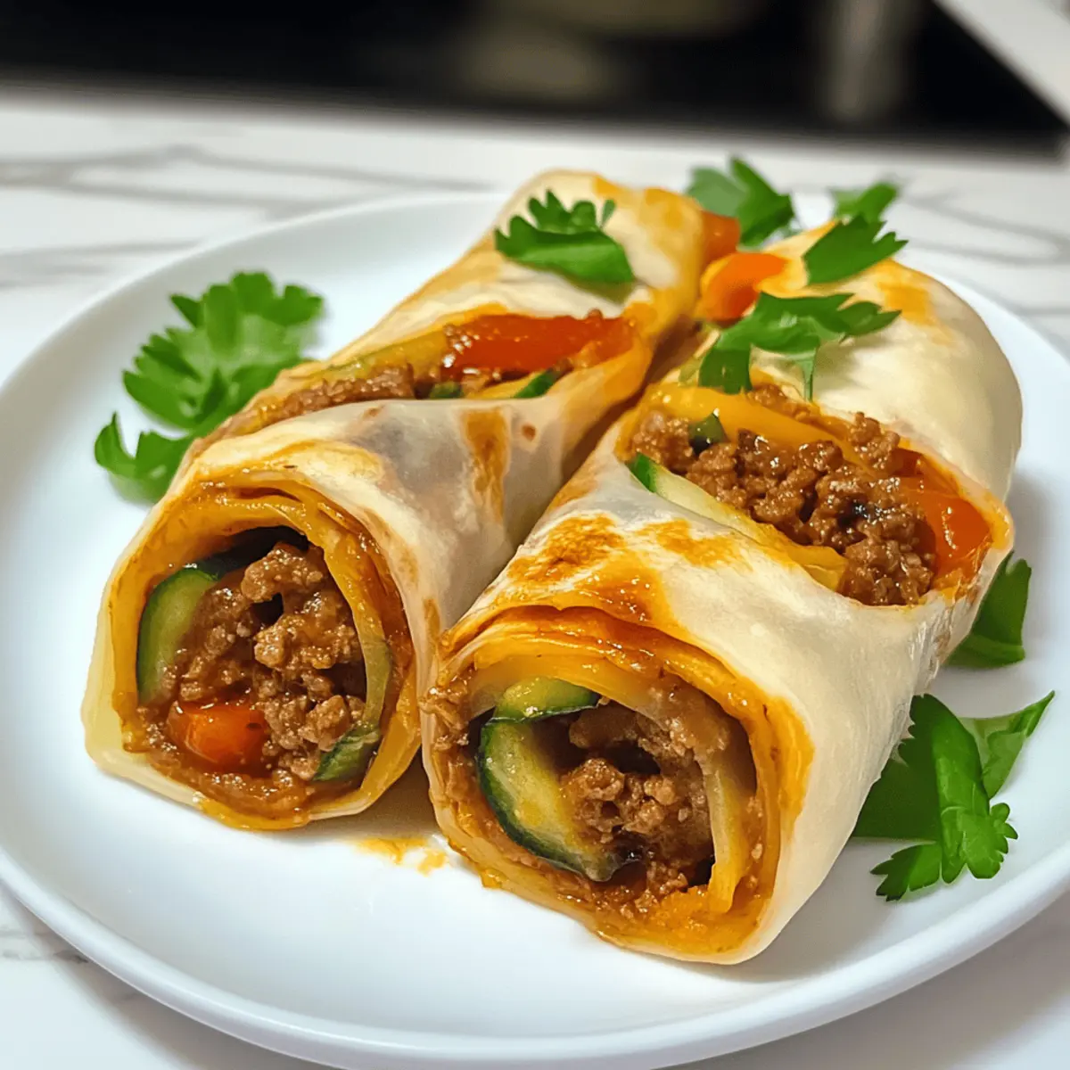 Hackfleisch-Wrap-Spieße für schnelles Kochen