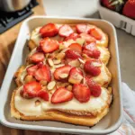 Brioche casserole with strawberries