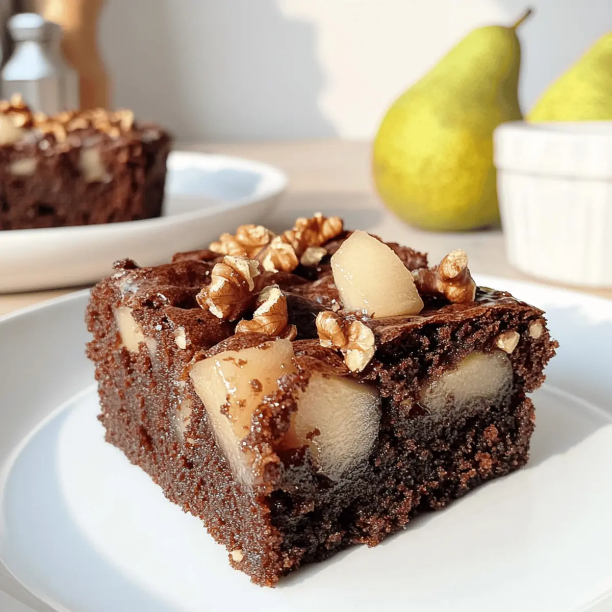 Walnussbrownies mit Birnen – Der herbstliche Genuss