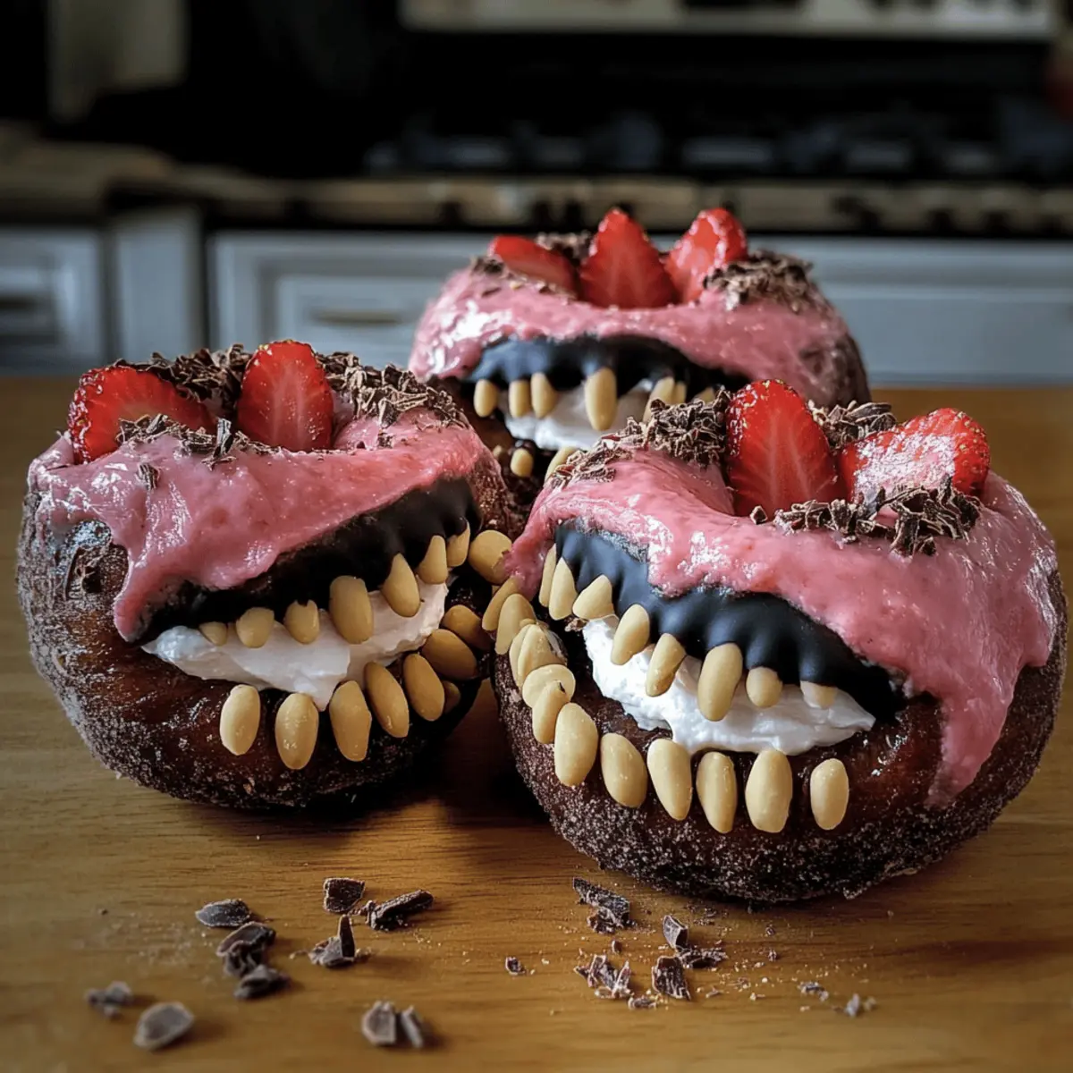 Halloween-Schoko-Donuts mit Mascarpone-Creme