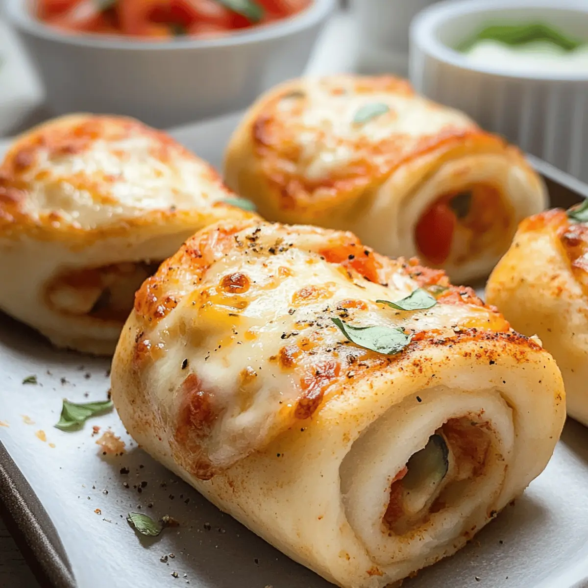 Knusprige Gefüllte Pizzabrötchen für die Party