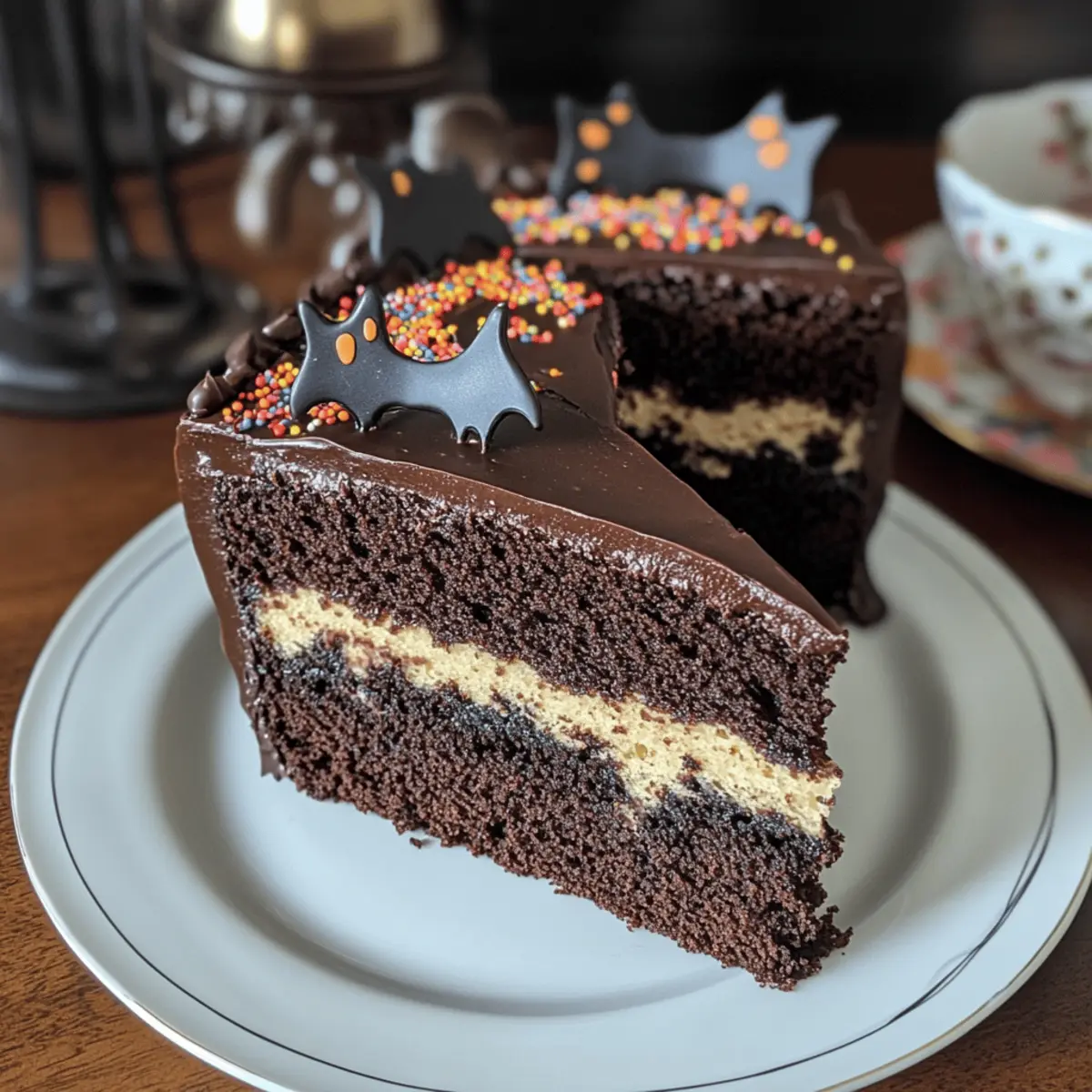 Fledermaus-Überraschungskuchen für dein Halloweenfest