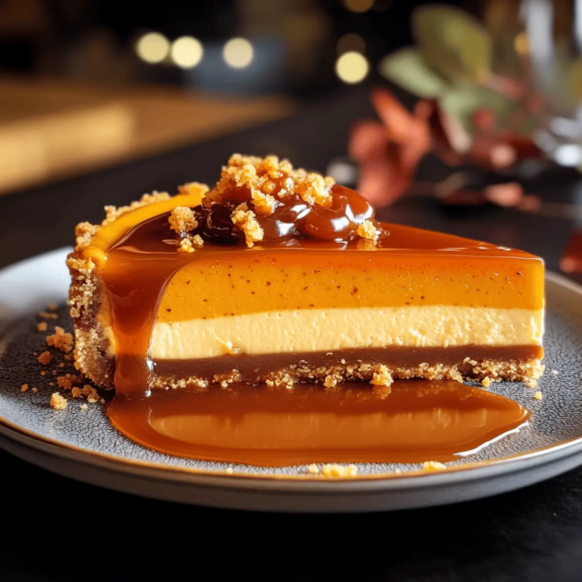 Kürbis-Cheesecake mit gesalzenem Karamell – Genuss pur
