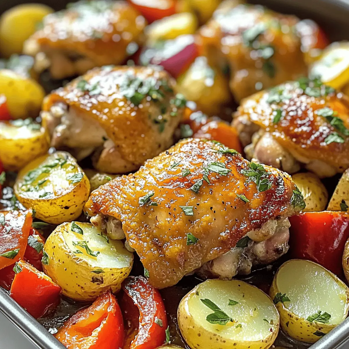 Schmackhaftes Blechgericht: Griechisches Hähnchen & Kartoffeln