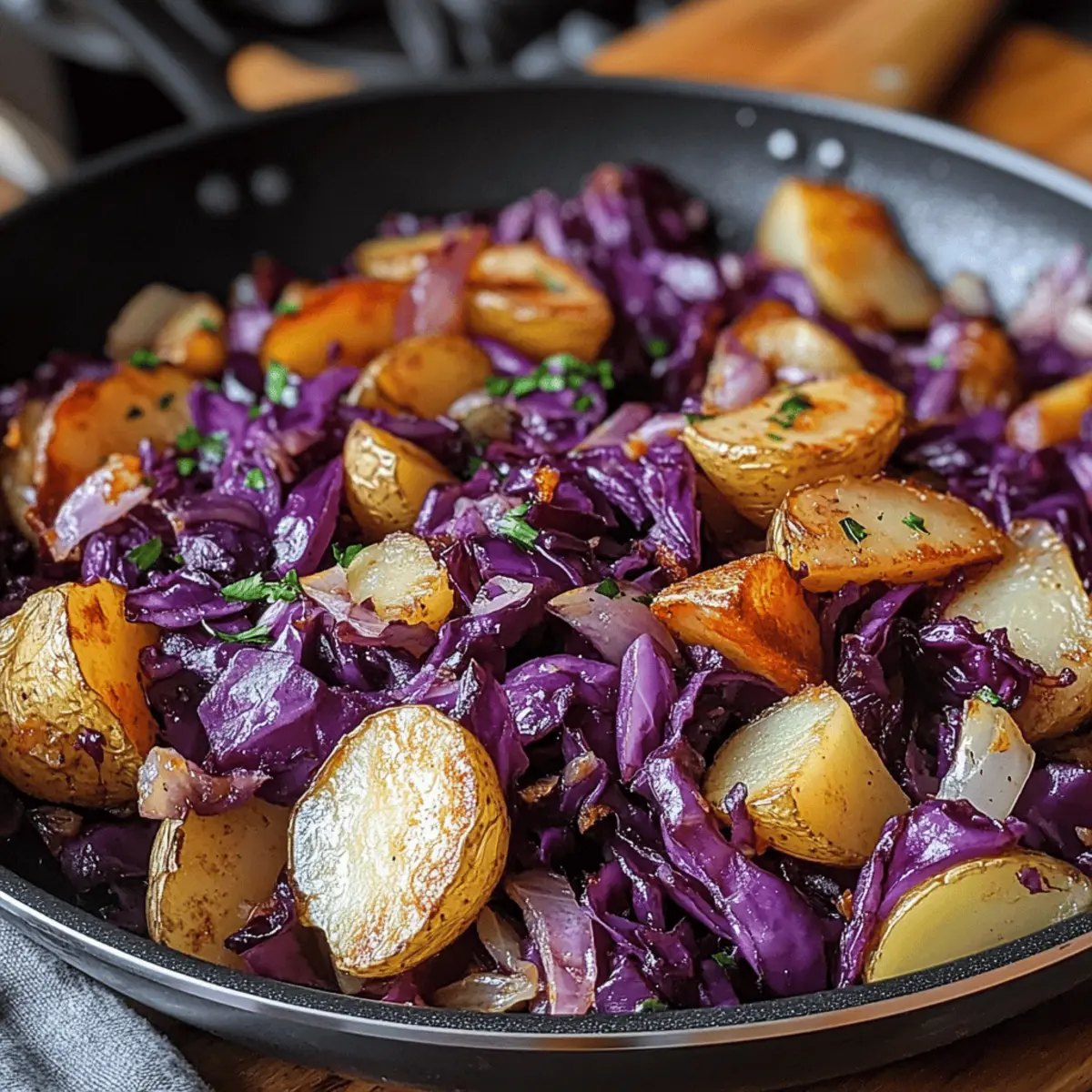 Rotkohl Pfanne mit Kartoffeln – Gesund und lecker