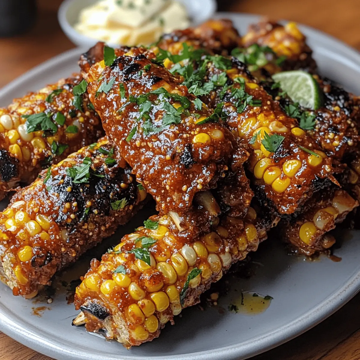 Vegane Maisrippchen mit Aleppo-Chili-Butter