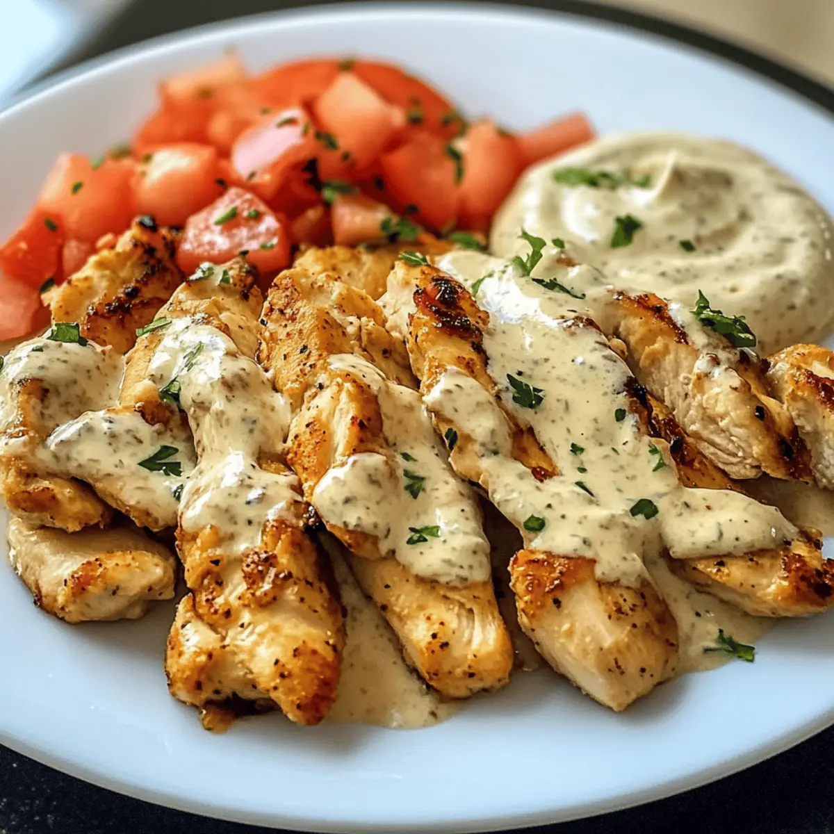 Einfache Hähnchen-Gyros mit cremiger Sauce