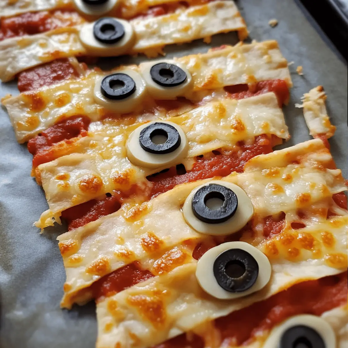 Mumien Pizzen: Schnelle Halloween-Leckerbissen