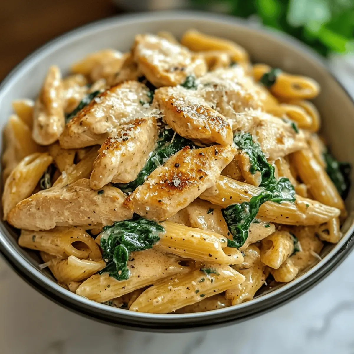 Gesunde Knoblauch Parmesan Hühnchen Pasta Rezept
